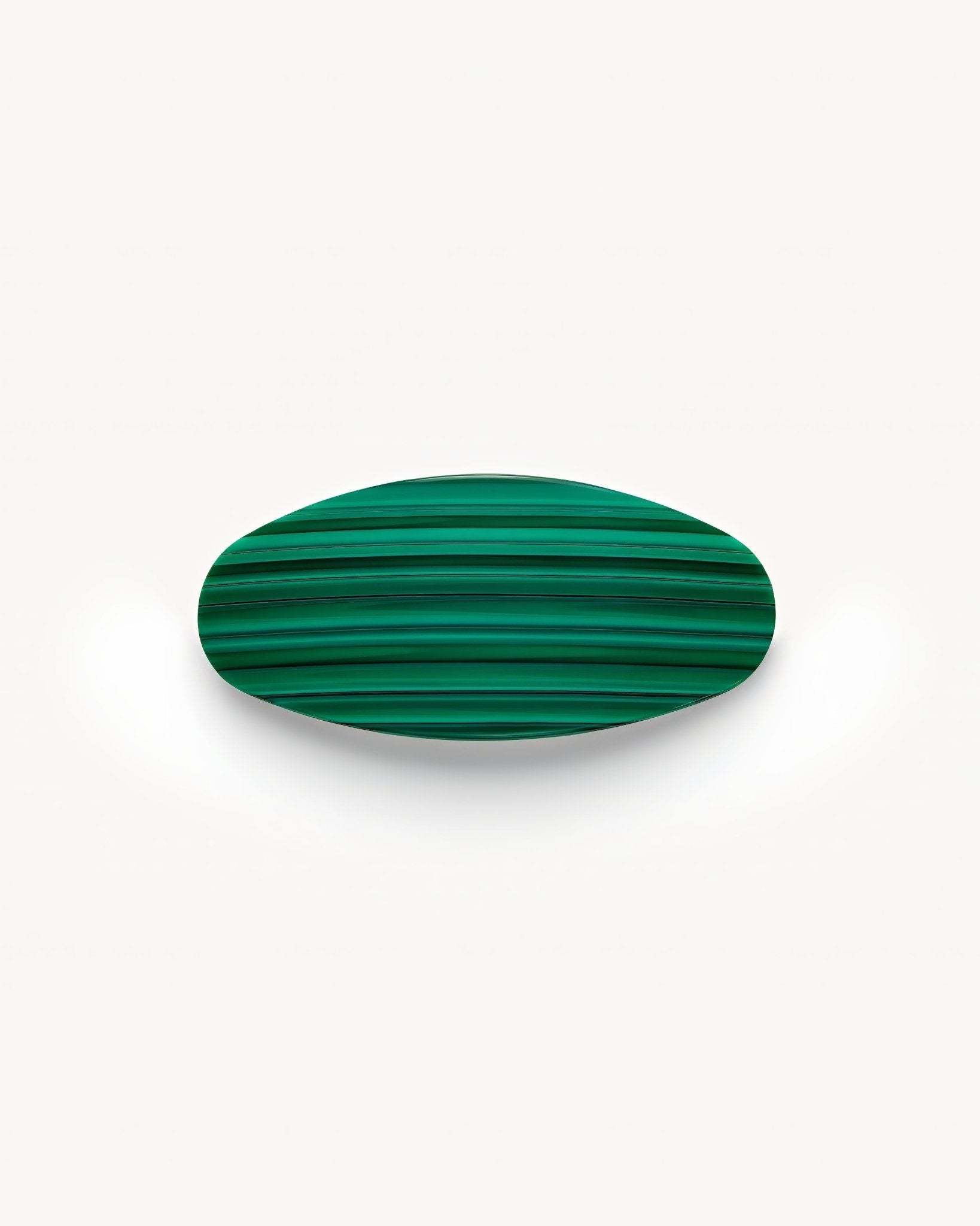 Jumbo Oval Barrette Malachite