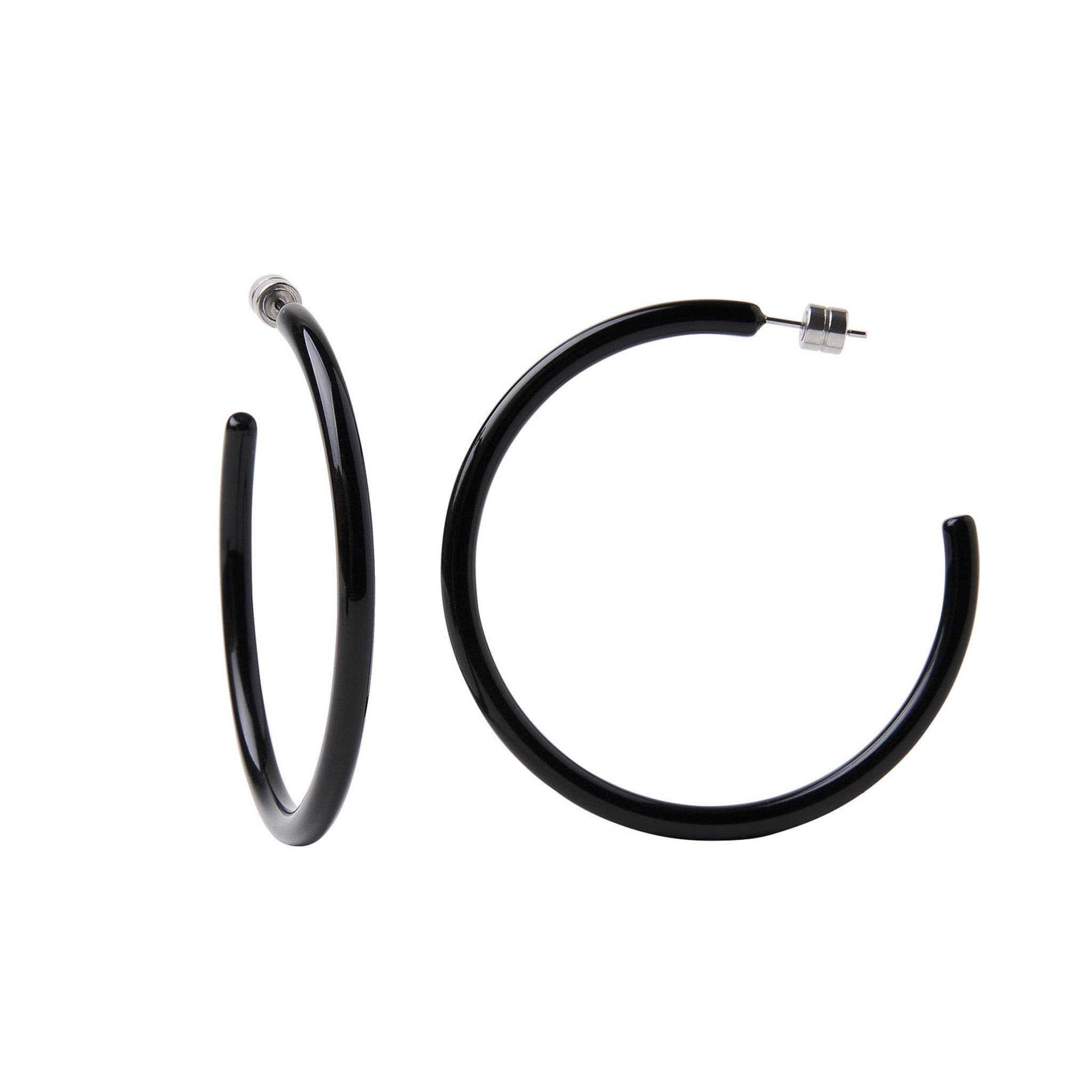 Machete Large Hoop Earrings in Black MACHETE