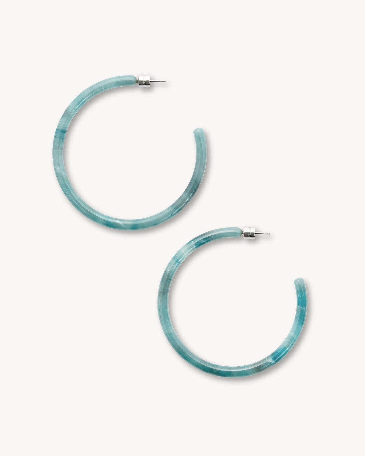 Large Hoop Earrings in Jadeite