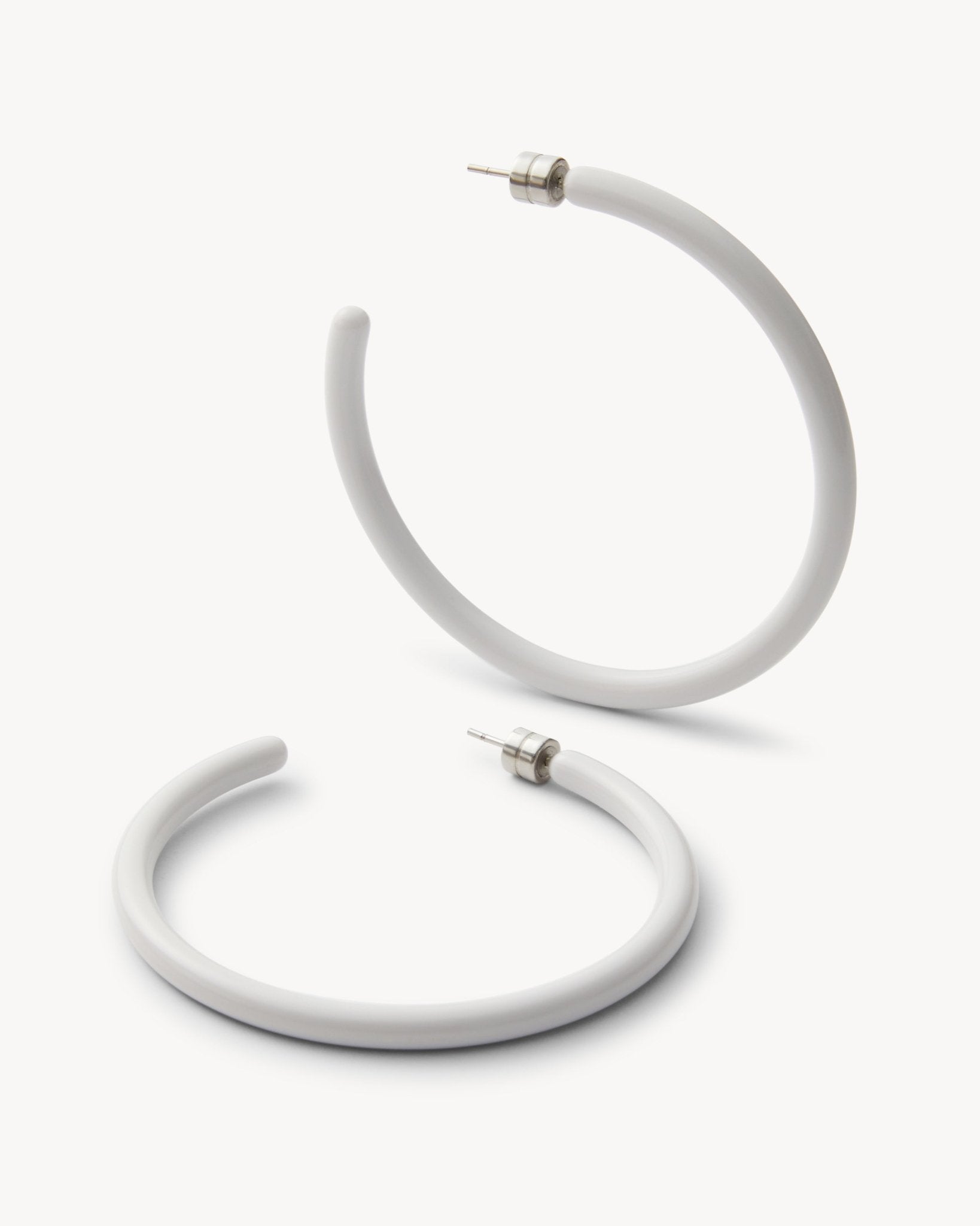 Machete Large Hoop Earrings in Light Grey MACHETE