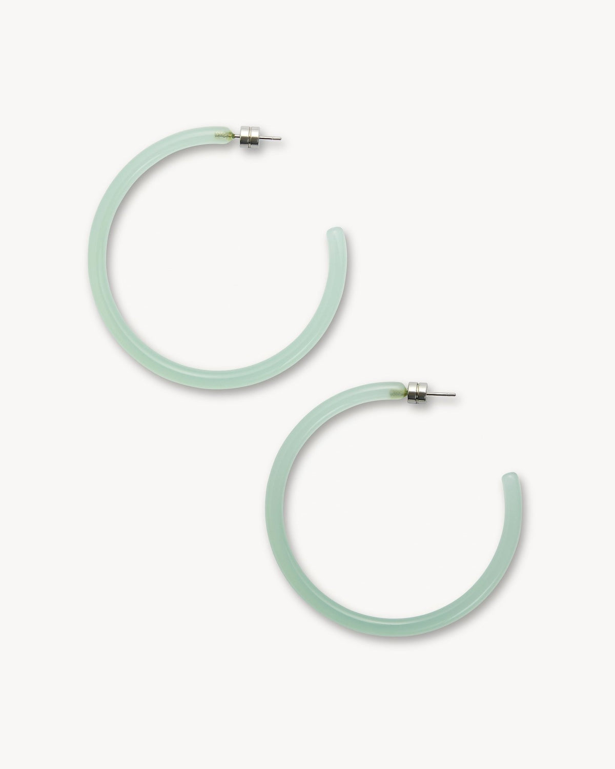 Large Hoop Earrings in Sea Glass