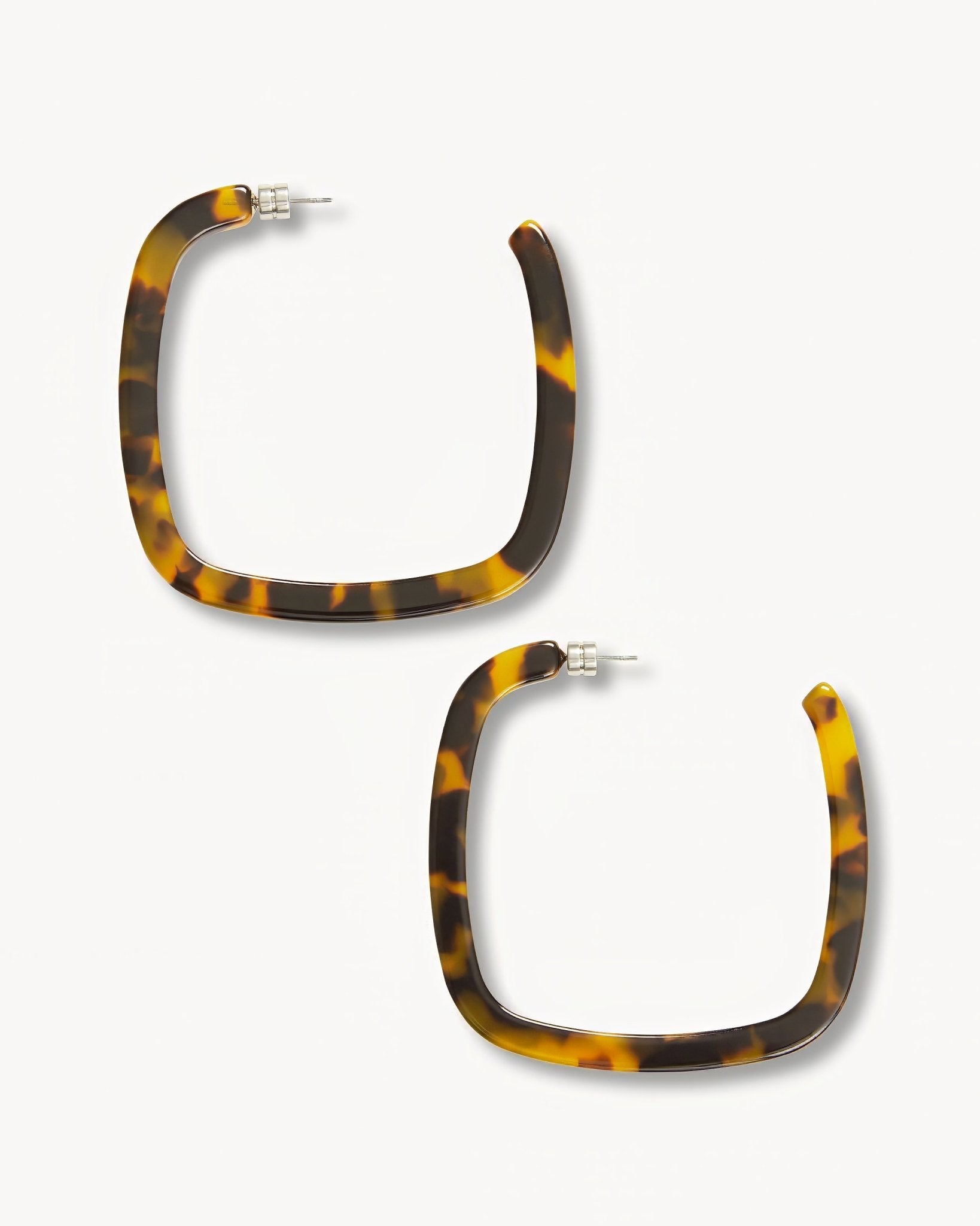Large Square Hoops Classic Tortoise