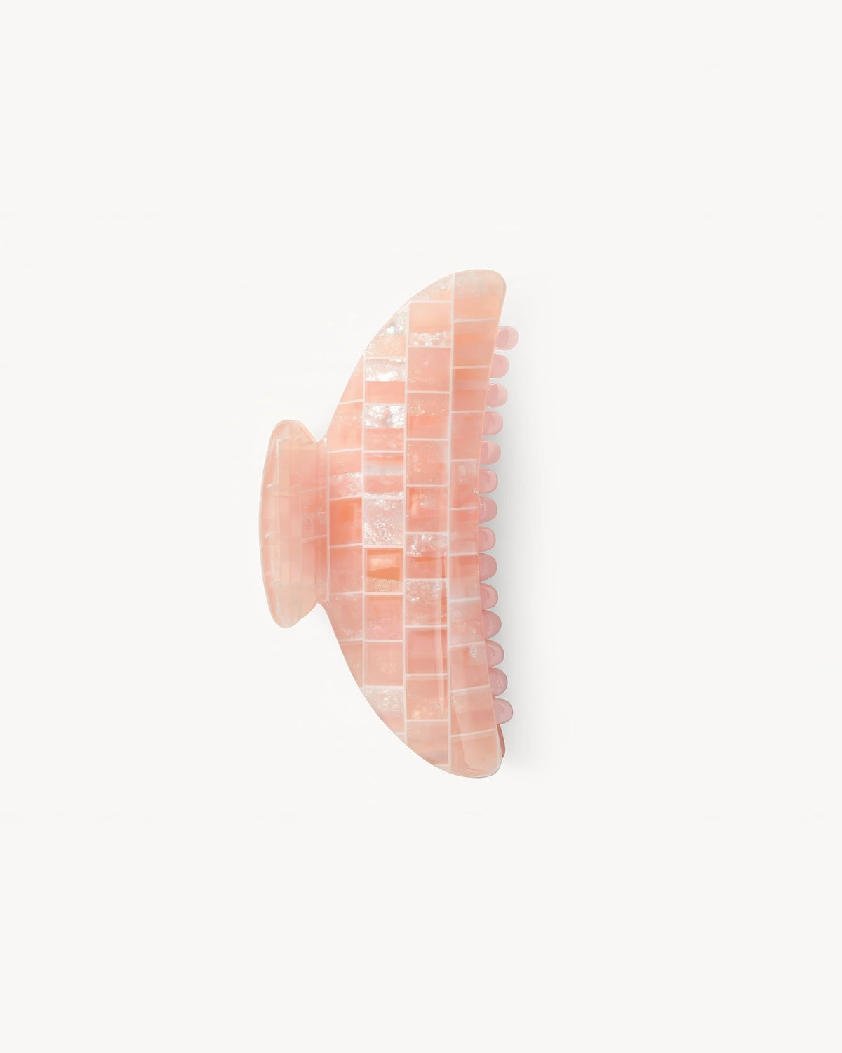 Midi Heirloom Hair Claw in Apricot Shell Checker