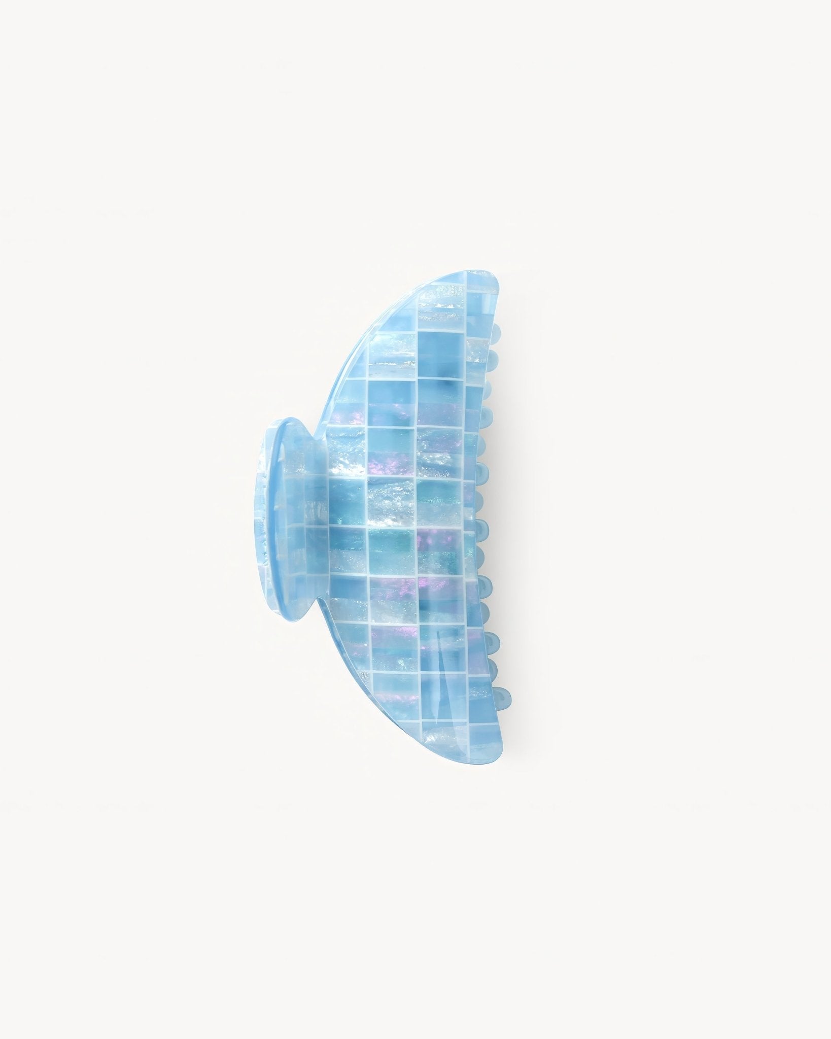 Midi Heirloom Hair Claw in Blue Shell Checker