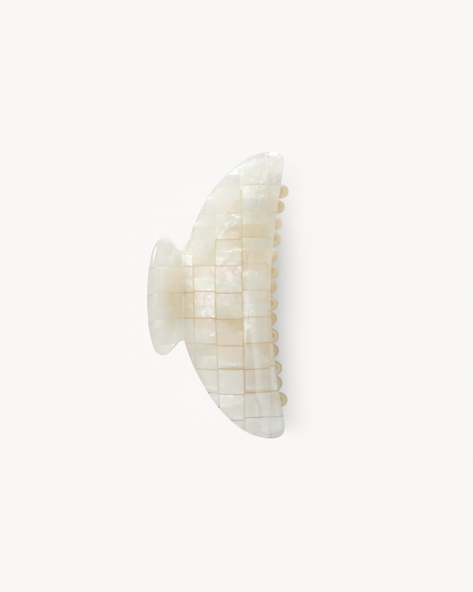 Midi Heirloom Hair Claw in Opalite Shell Checker