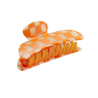 Midi Heirloom Claw in Orange Checker - Machete Jewelry