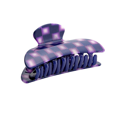 Midi Heirloom Claw in Purple Checker - Machete Jewelry