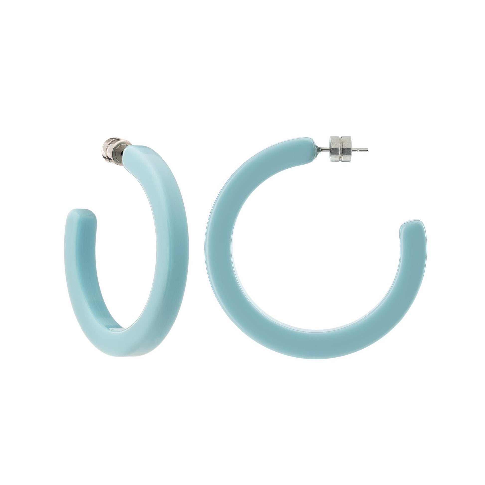 Midi Hoops in Light Blue - Machete Jewelry