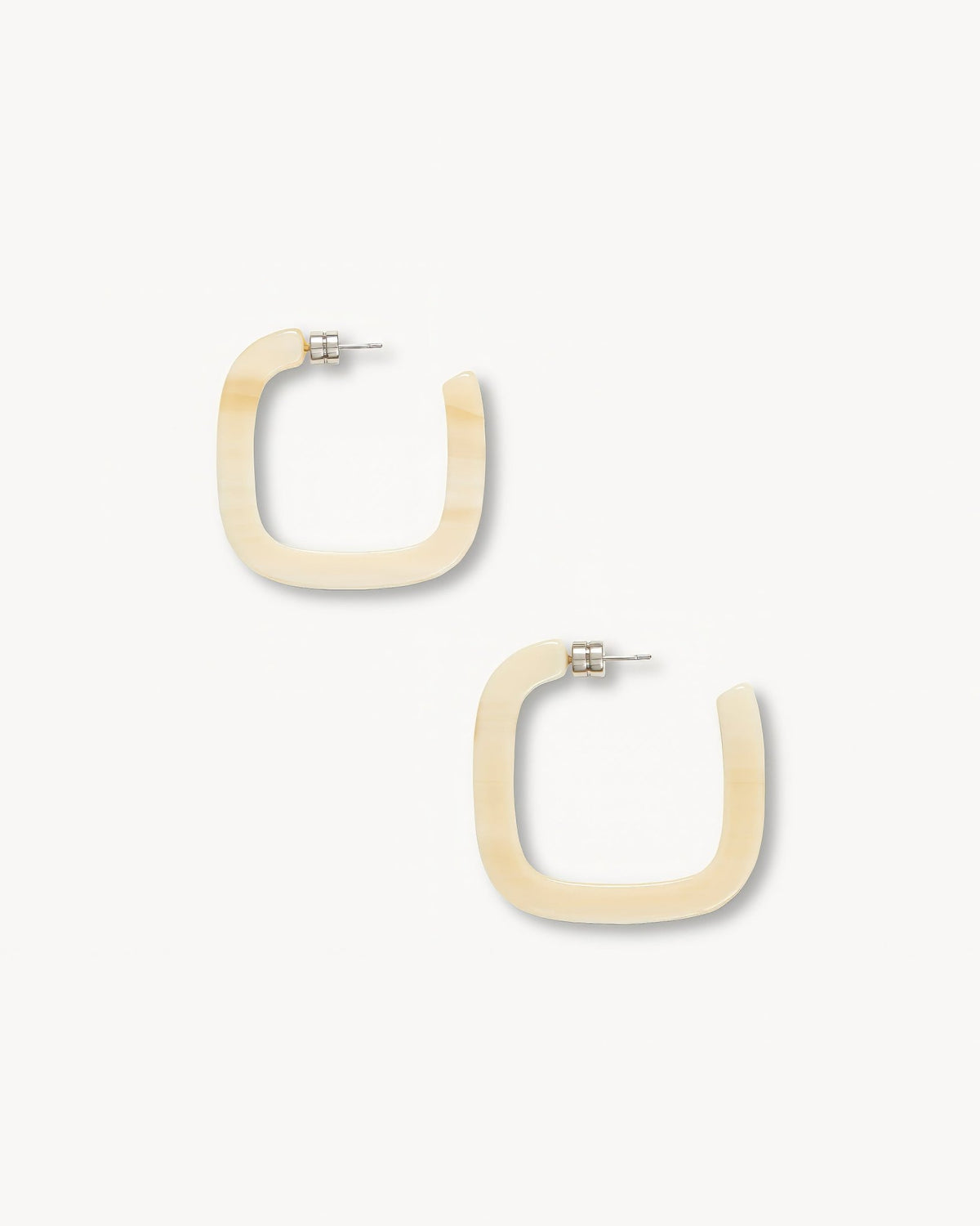 Midi Square Hoops Alabaster
