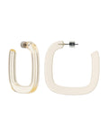 Midi Square Hoops in Clear Yellow