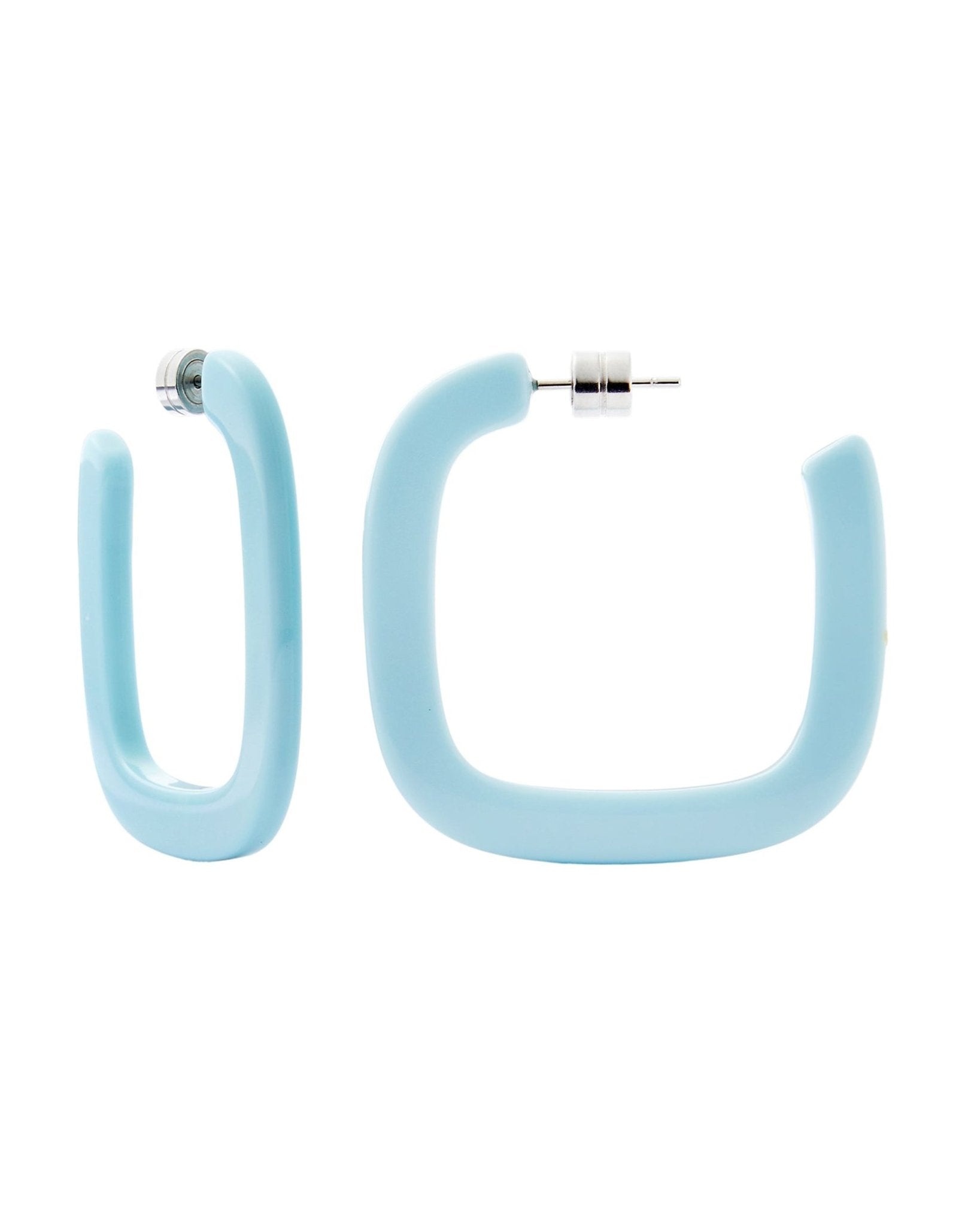 Midi Square Hoops in Light Blue - MACHETE