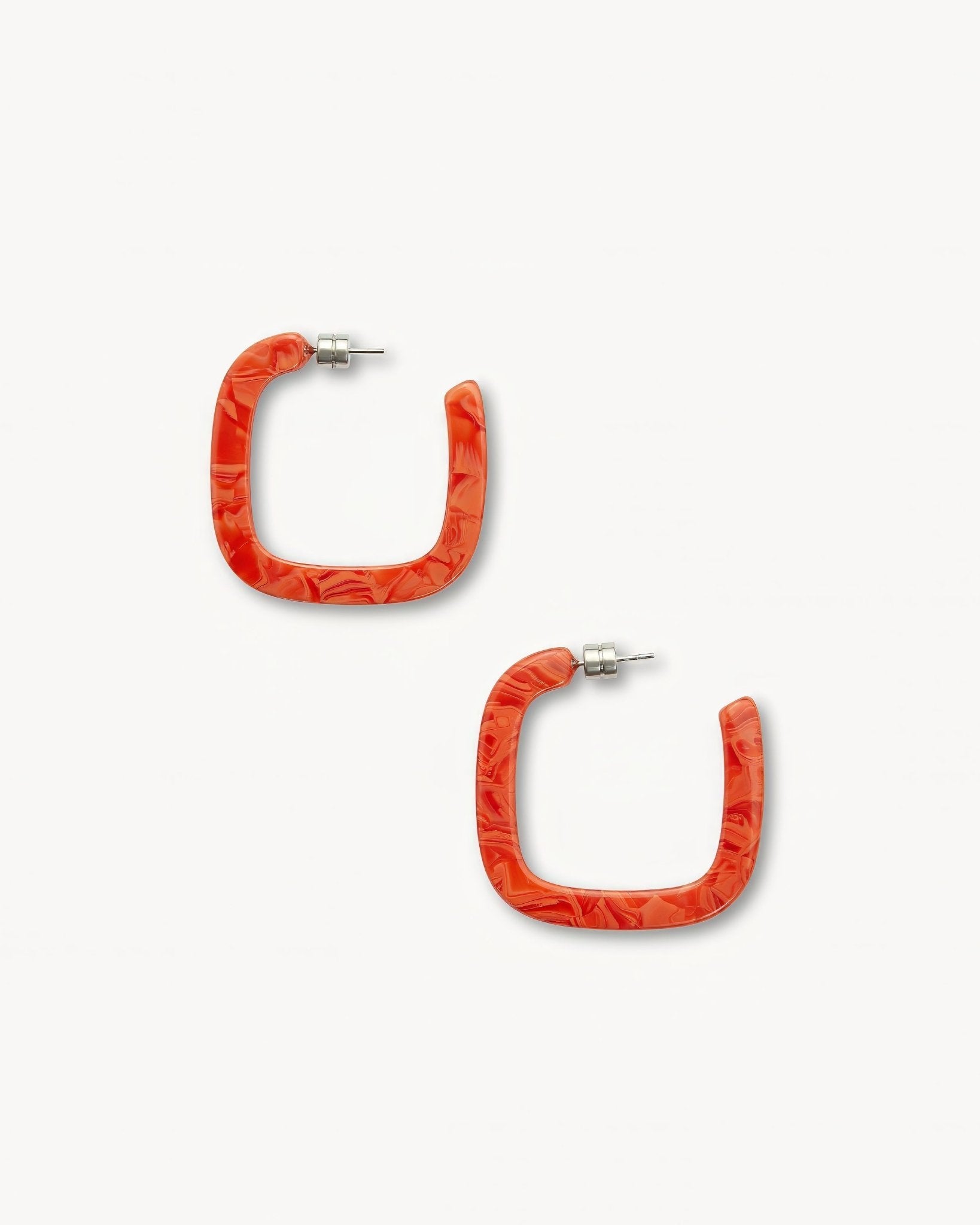Midi Square Hoops Poppy