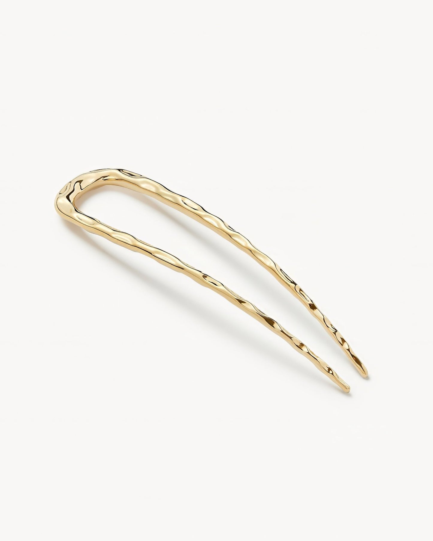 Midi Wavy French Hair Pin in Gold 