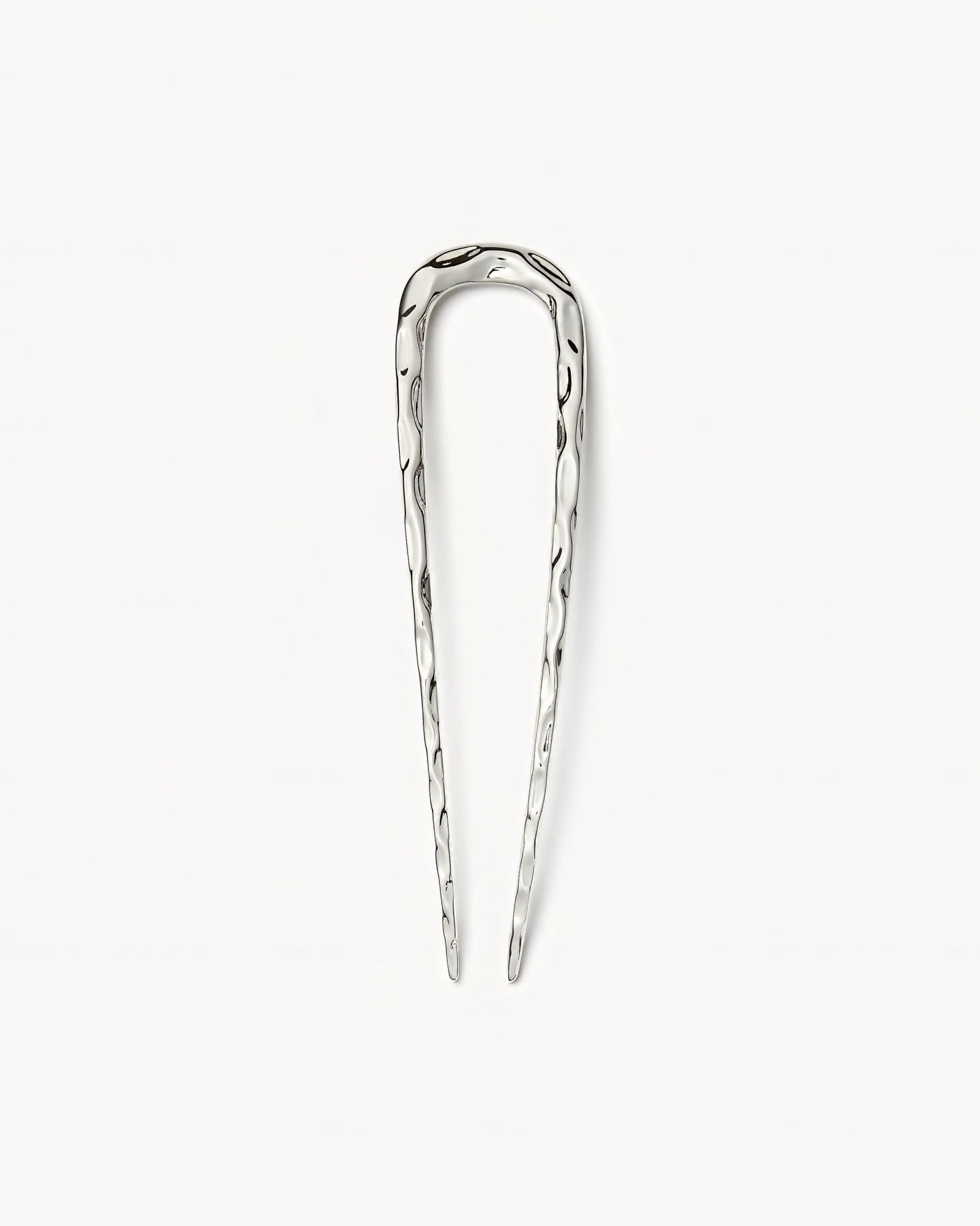 Midi Wavy French Hair Pin in Silver