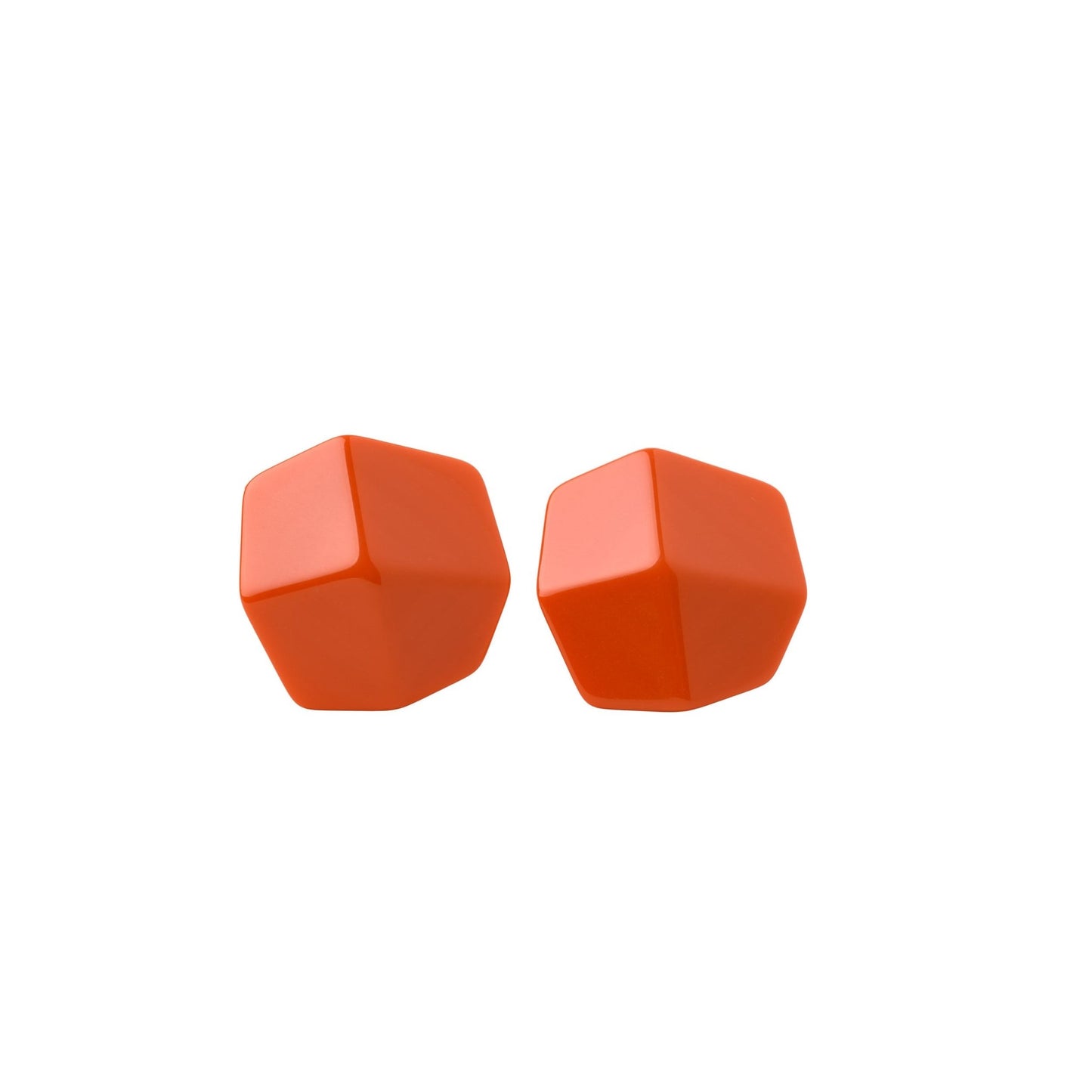 Mini Sculpture Stud Earrings in Bright Orange
