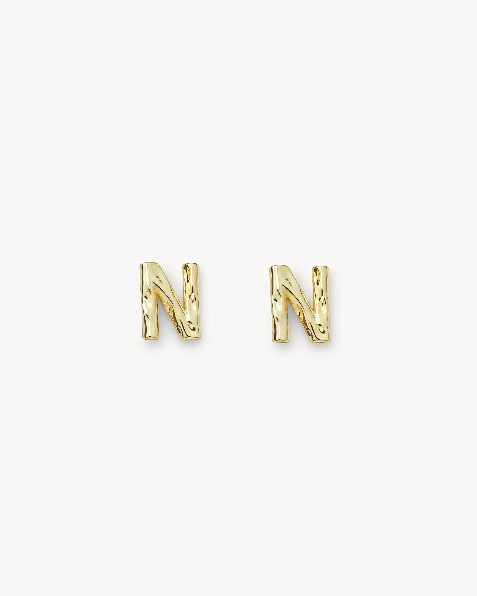 Monogram Letter Charm Stud Earrings