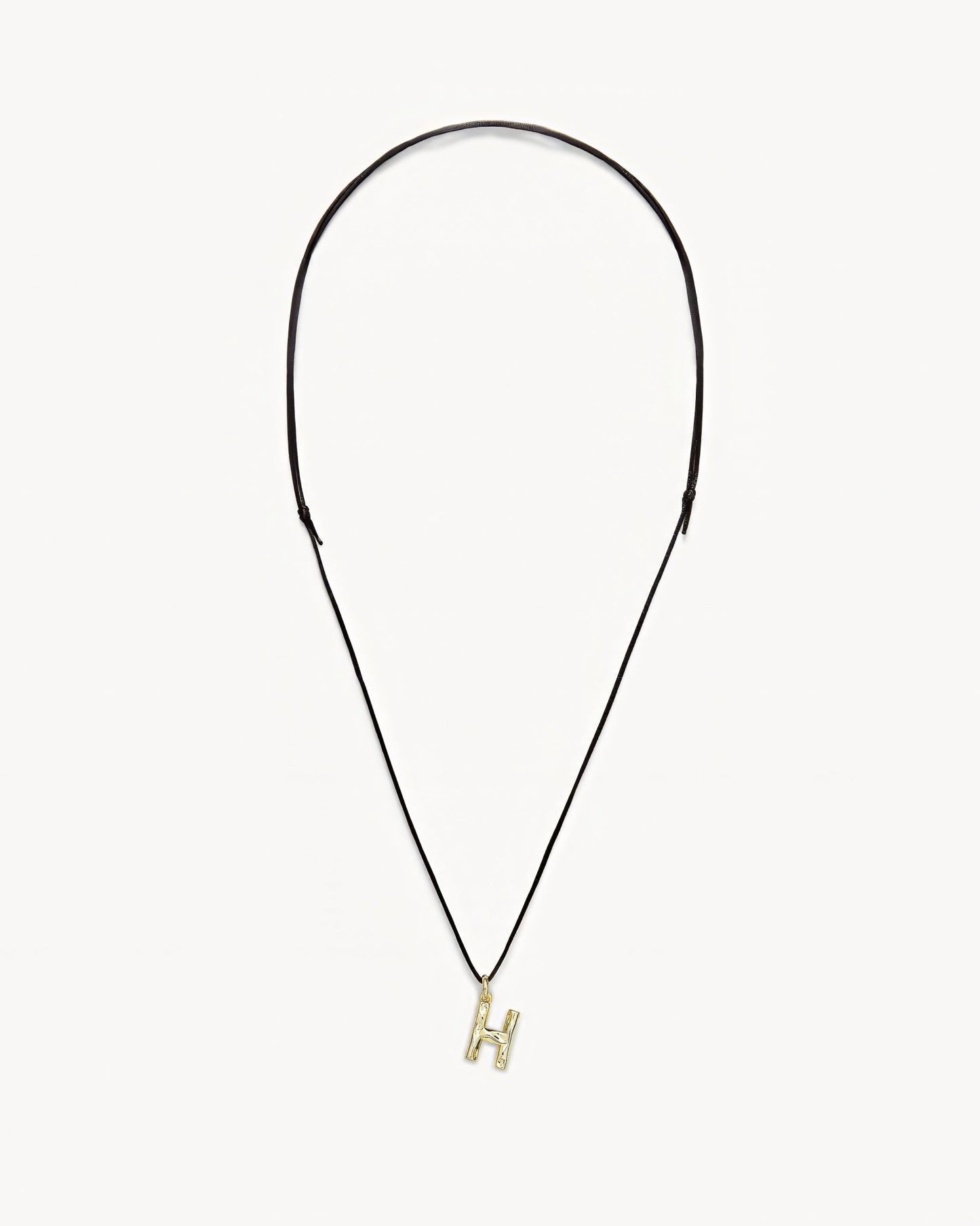 Monogram Necklace on Silk Chord