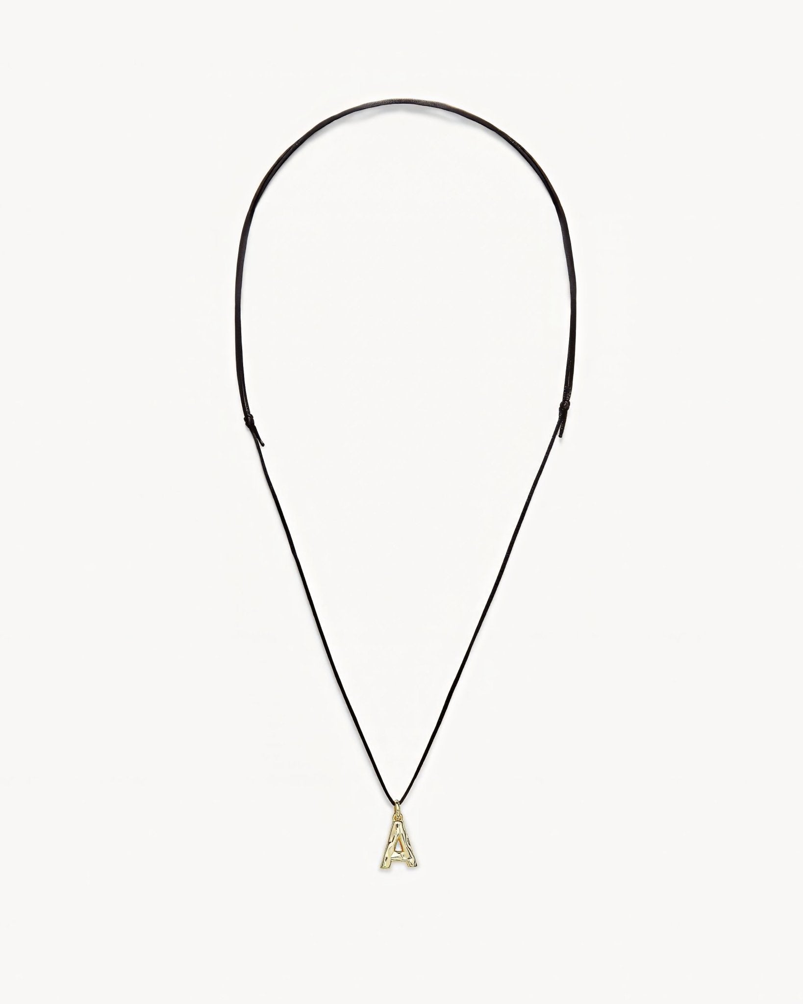 Monogram Necklace on Silk Chord