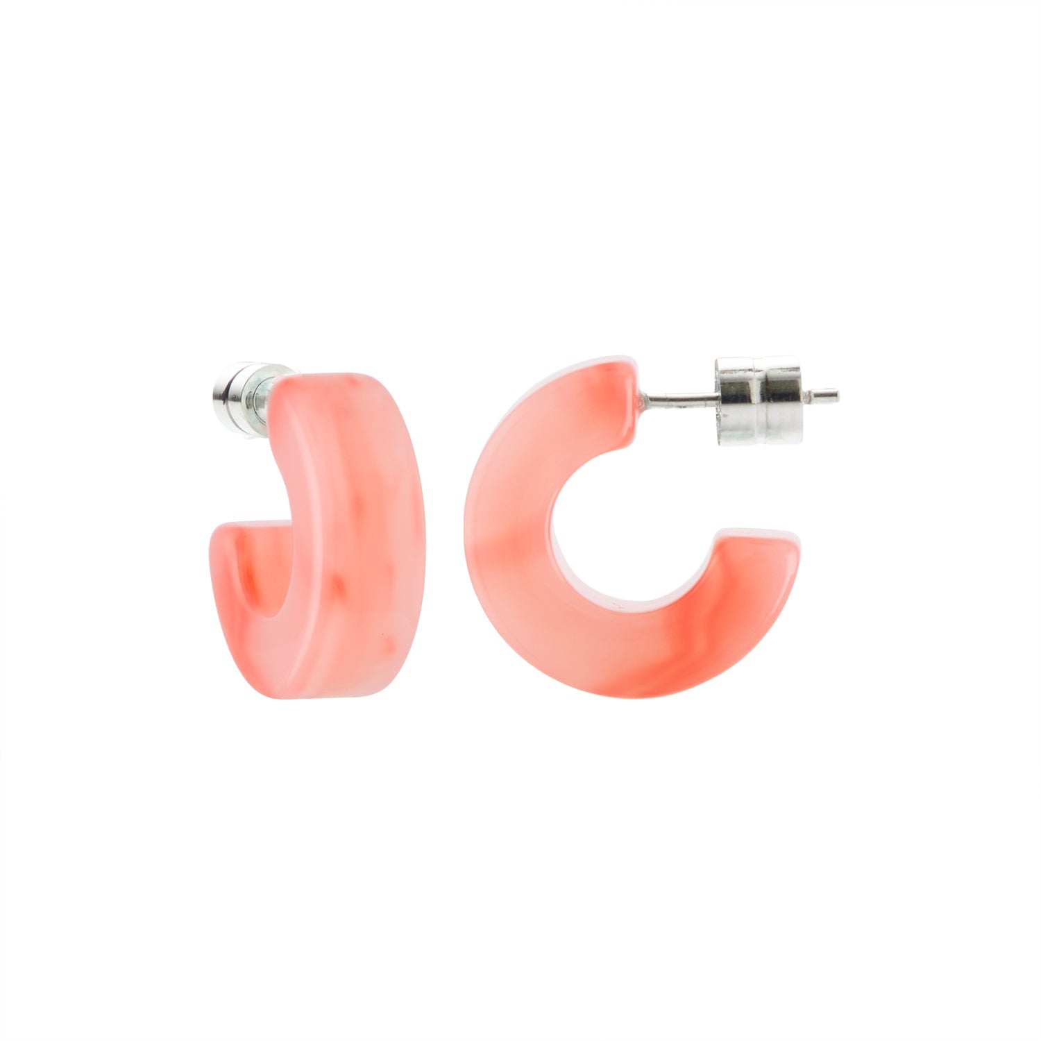 Muse Hoop Earrings in Bright Pink