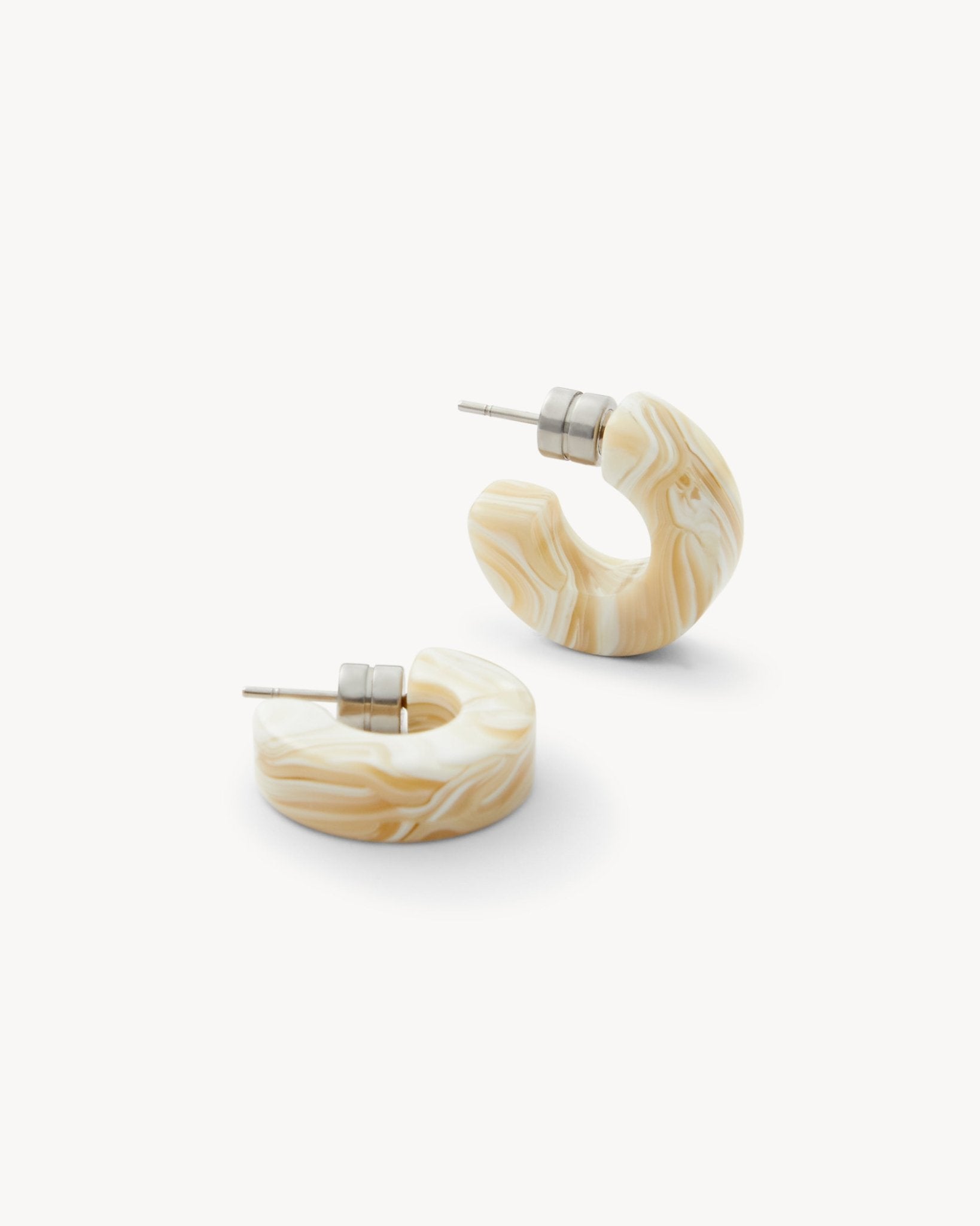 MACHETE Muse Hoop earrings in ivory cream acetate