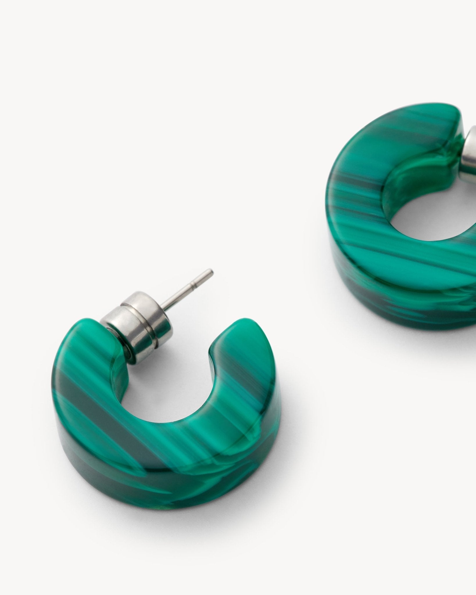 Machete Muse Hoop earrings in malachite green acetate MACHETE
