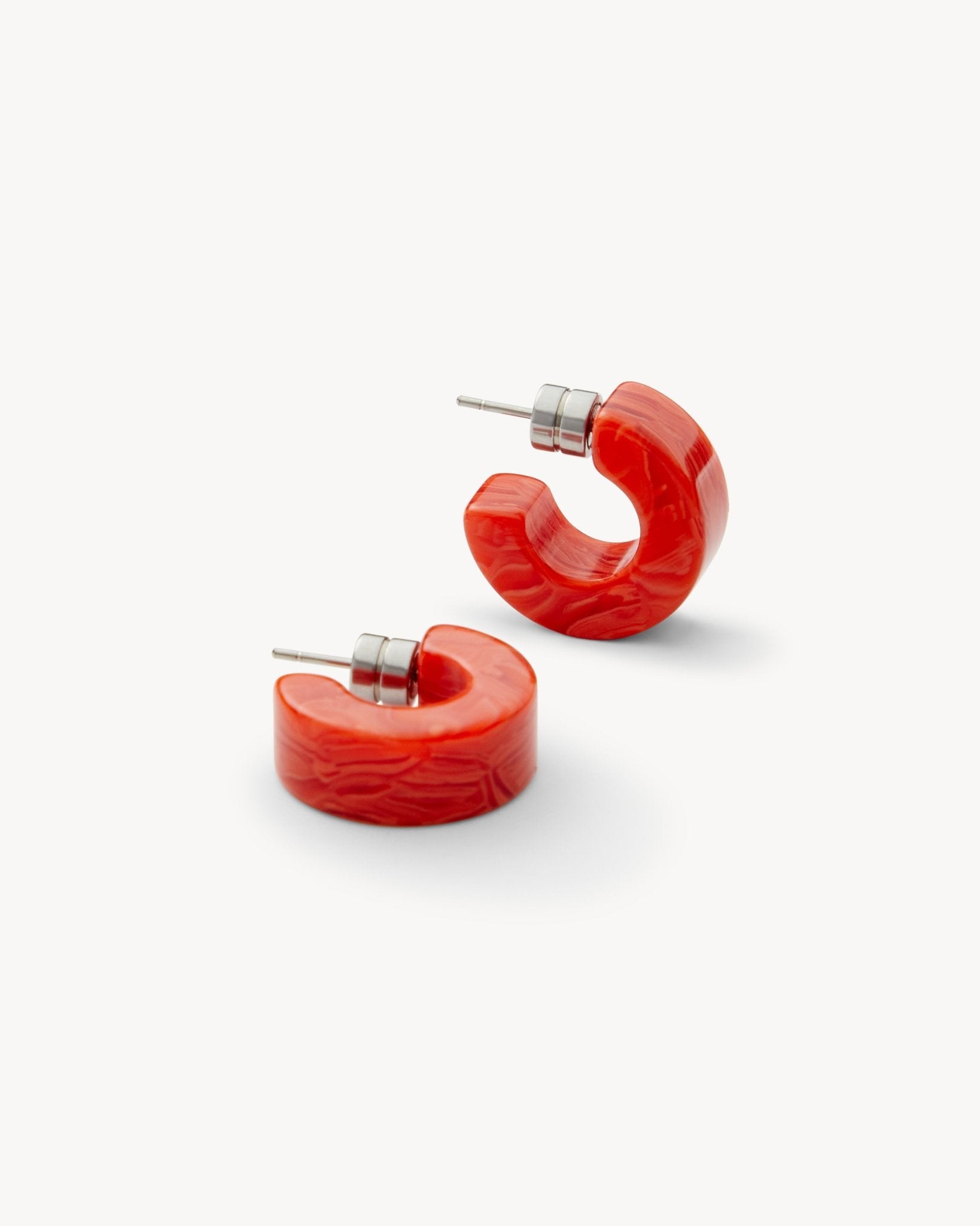 MACHETE Muse Hoop earrings in poppy red acetate