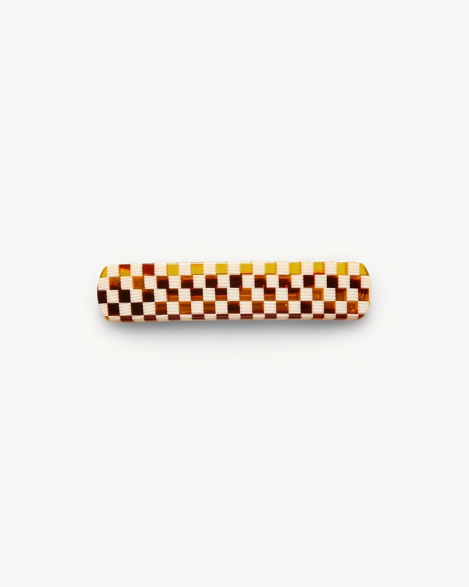 No. 3 Heirloom Barrette Tortoise Checker