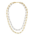Paperclip Chain Layered Necklace in Mixed Metals