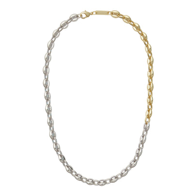 Petite Coffee Bead Necklace in 3/4 Silver - Machete Jewelry
