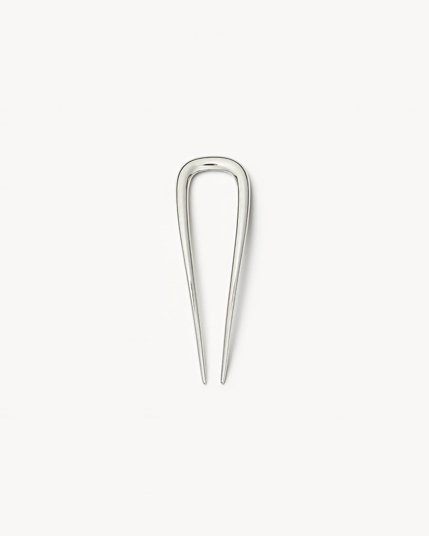 Petite Oval French Hair Pin in Silver 