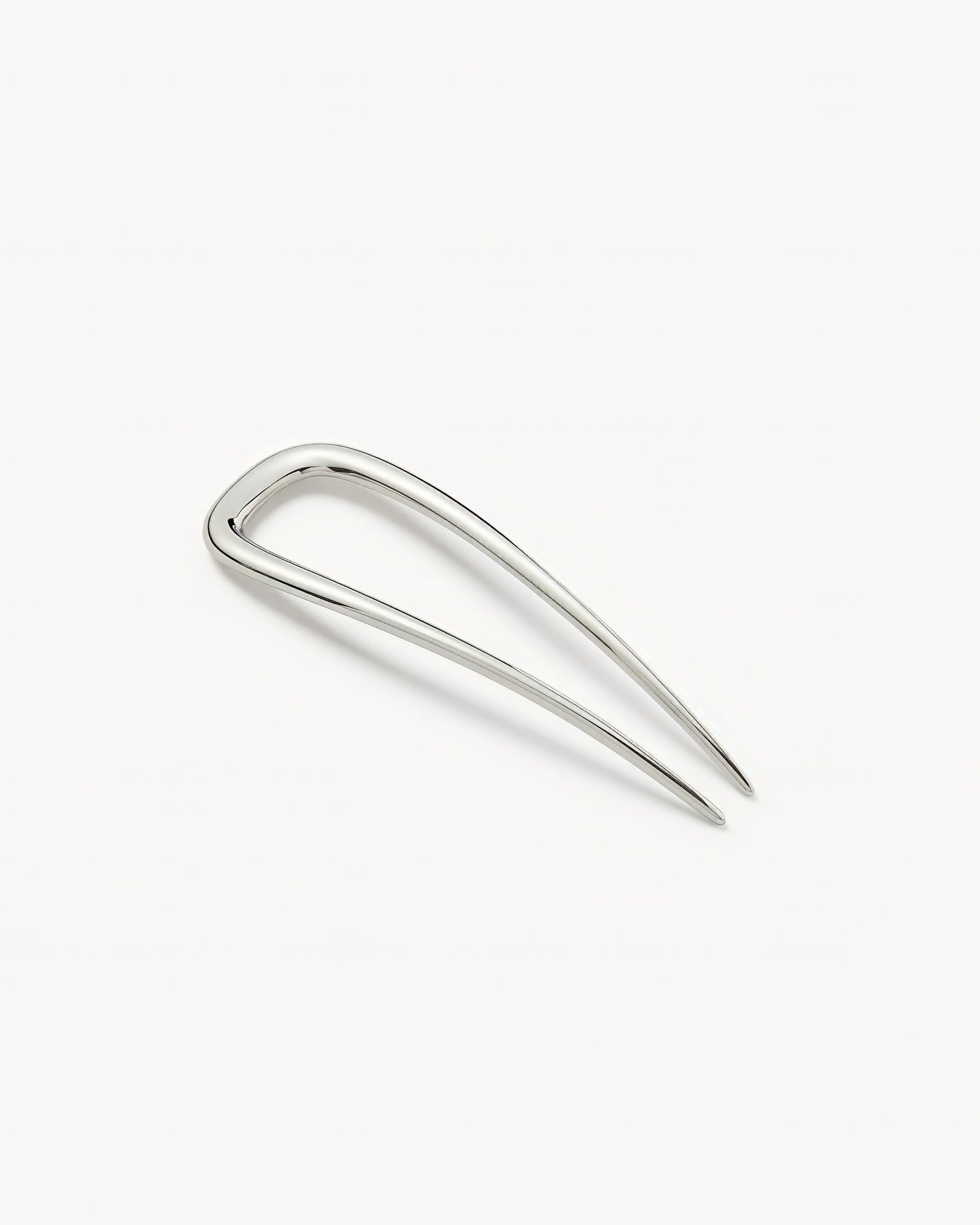 Petite Oval French Hair Pin in Silver 