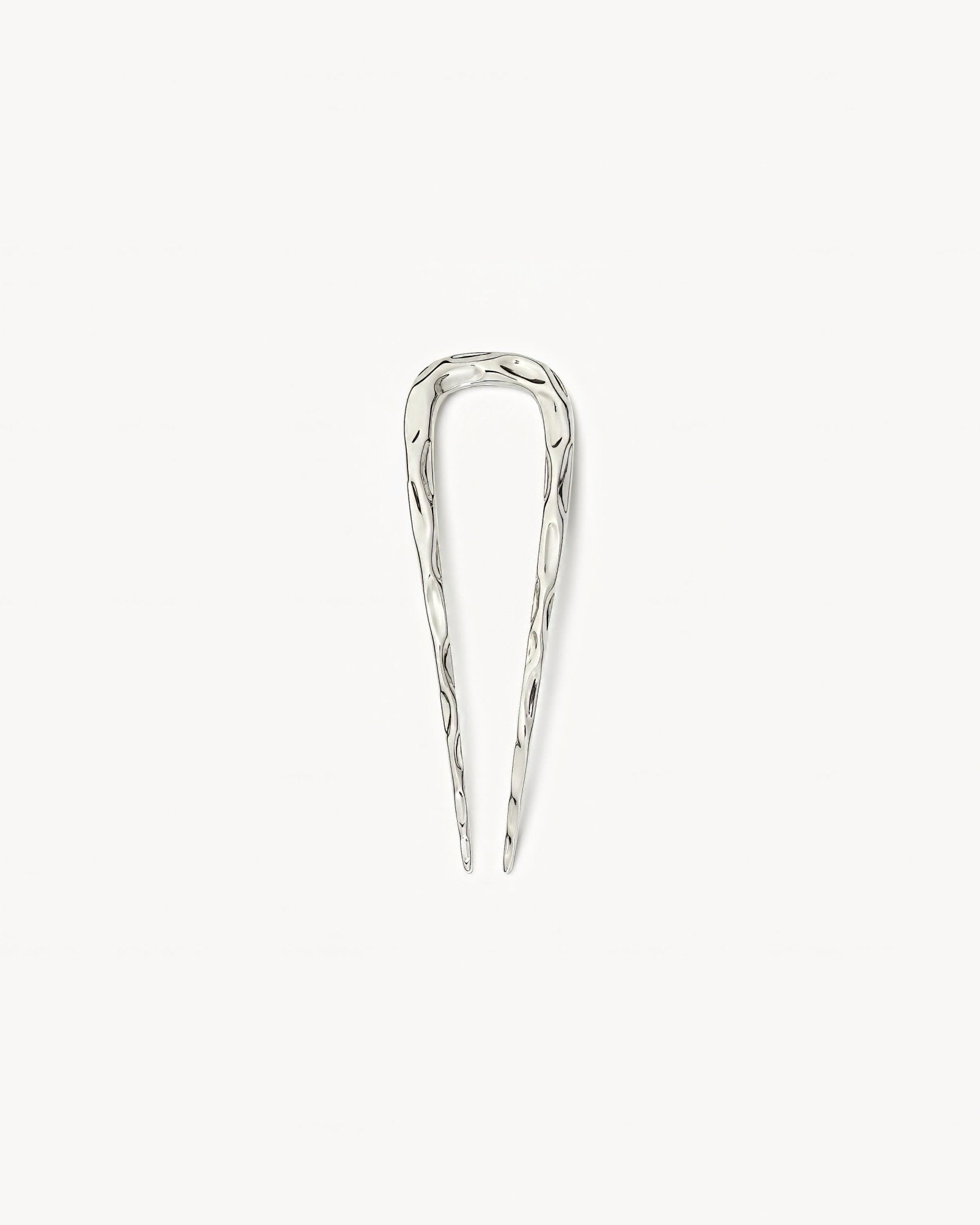 Petite Wavy French Hair Pin in Silver