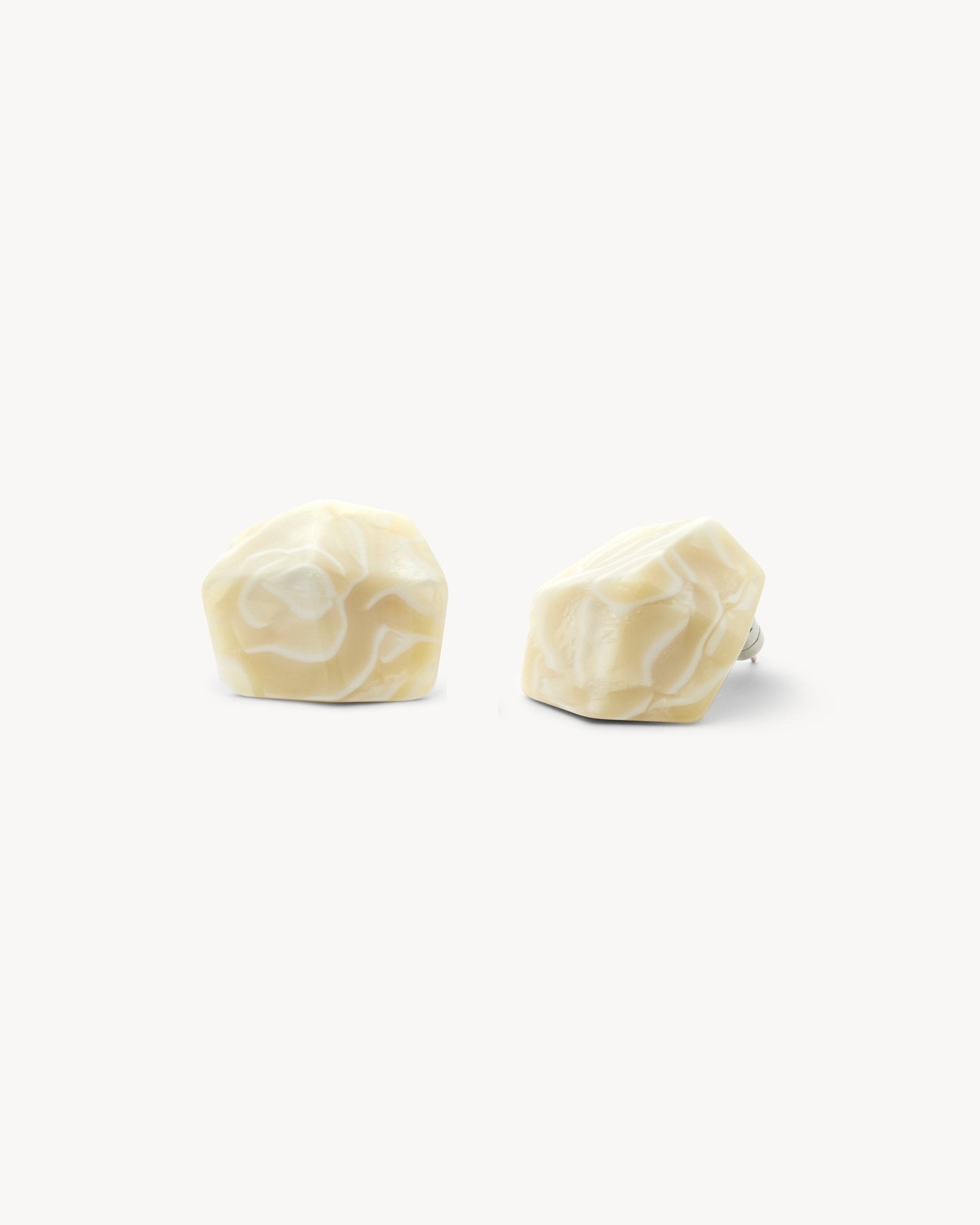 Sculpture Stud Earrings in Ivory
