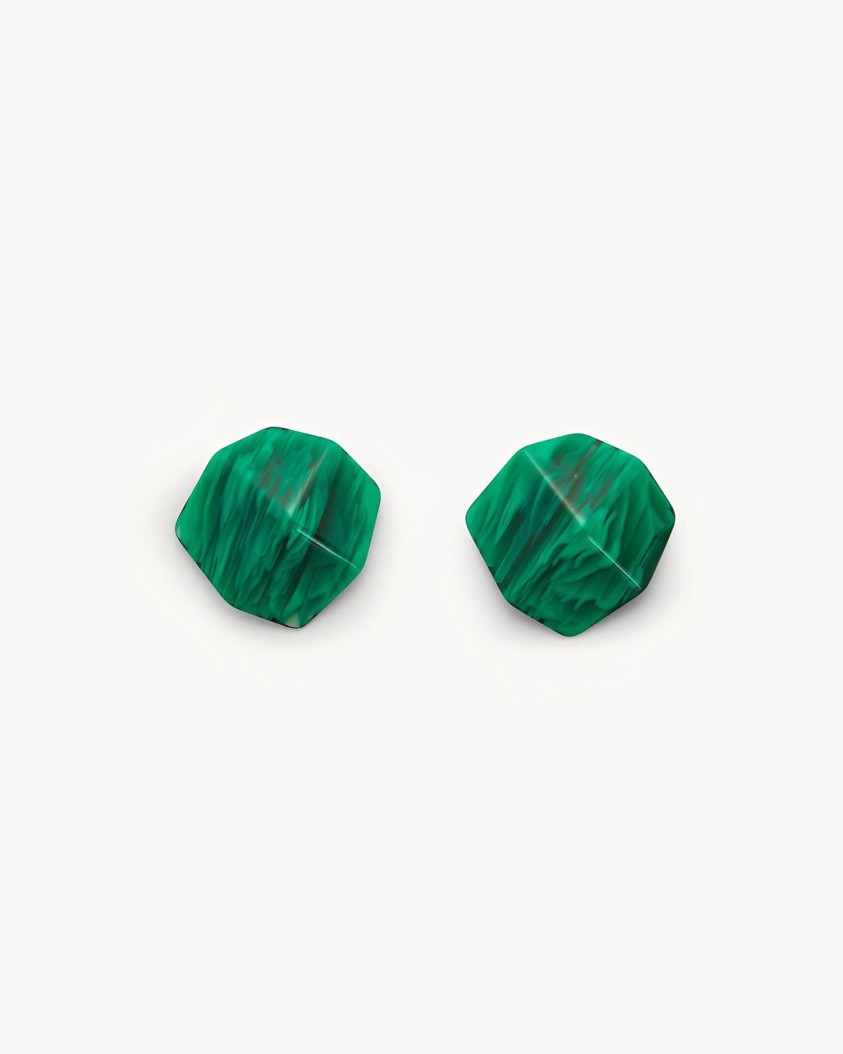 Sculpture Studs Malachite