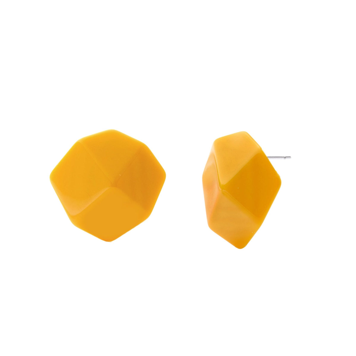Sculpture Stud Earrings in Ochre