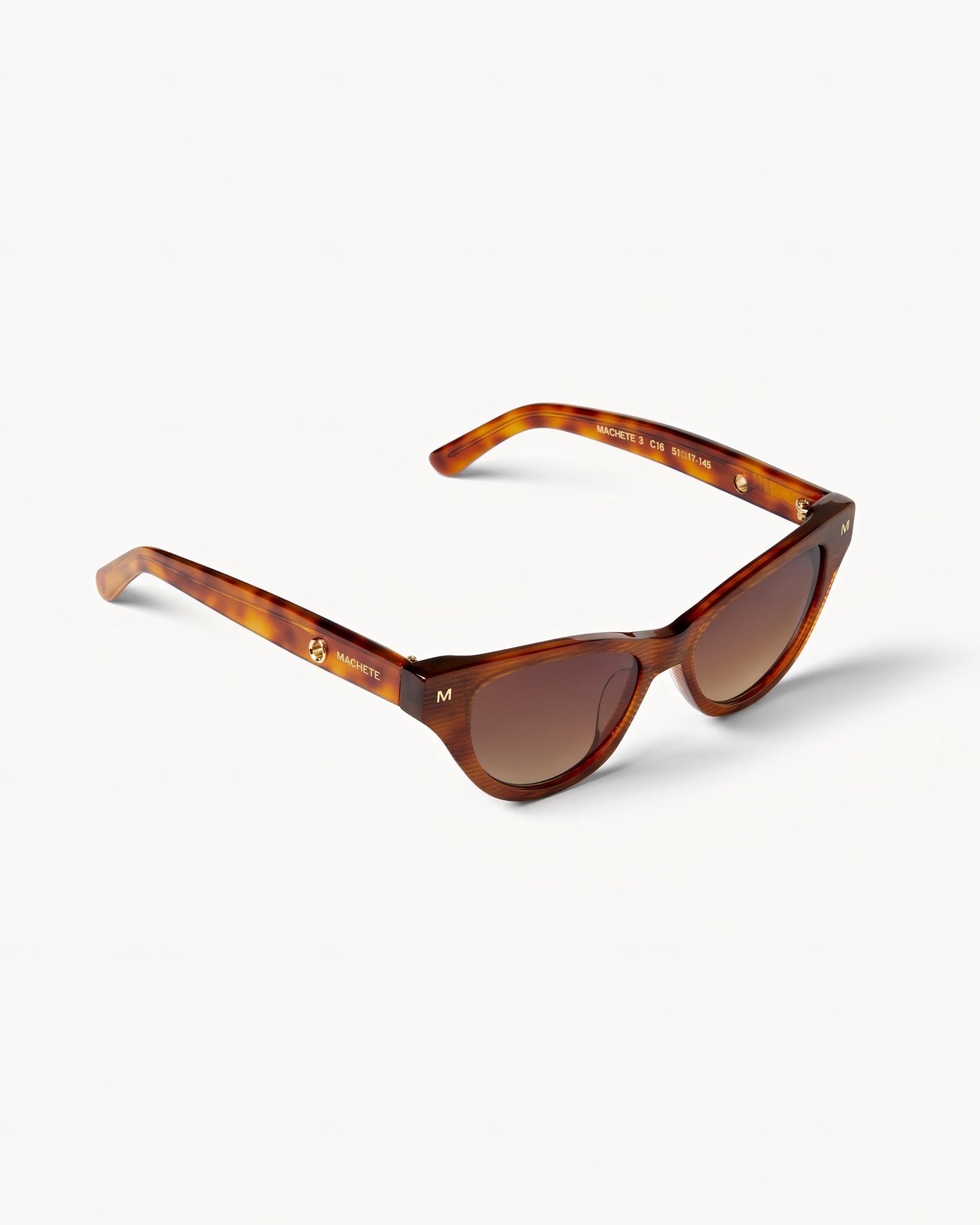 Suzy Cat Eye Sunglasses in Dark Tortoise Stripe - Machete – MACHETE