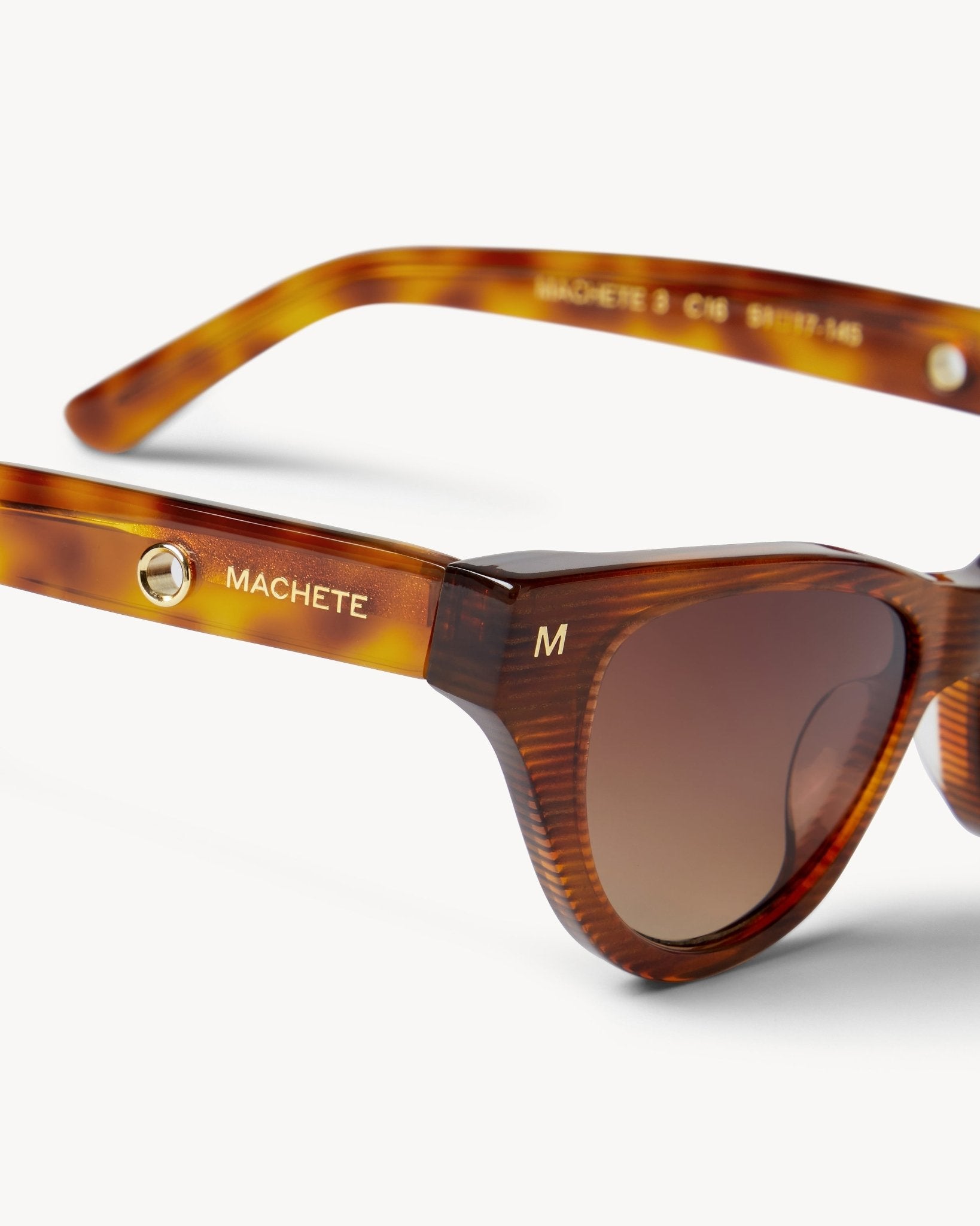 Suzy Cat Eye Sunglasses in Dark Tortoise Stripe - Machete – MACHETE