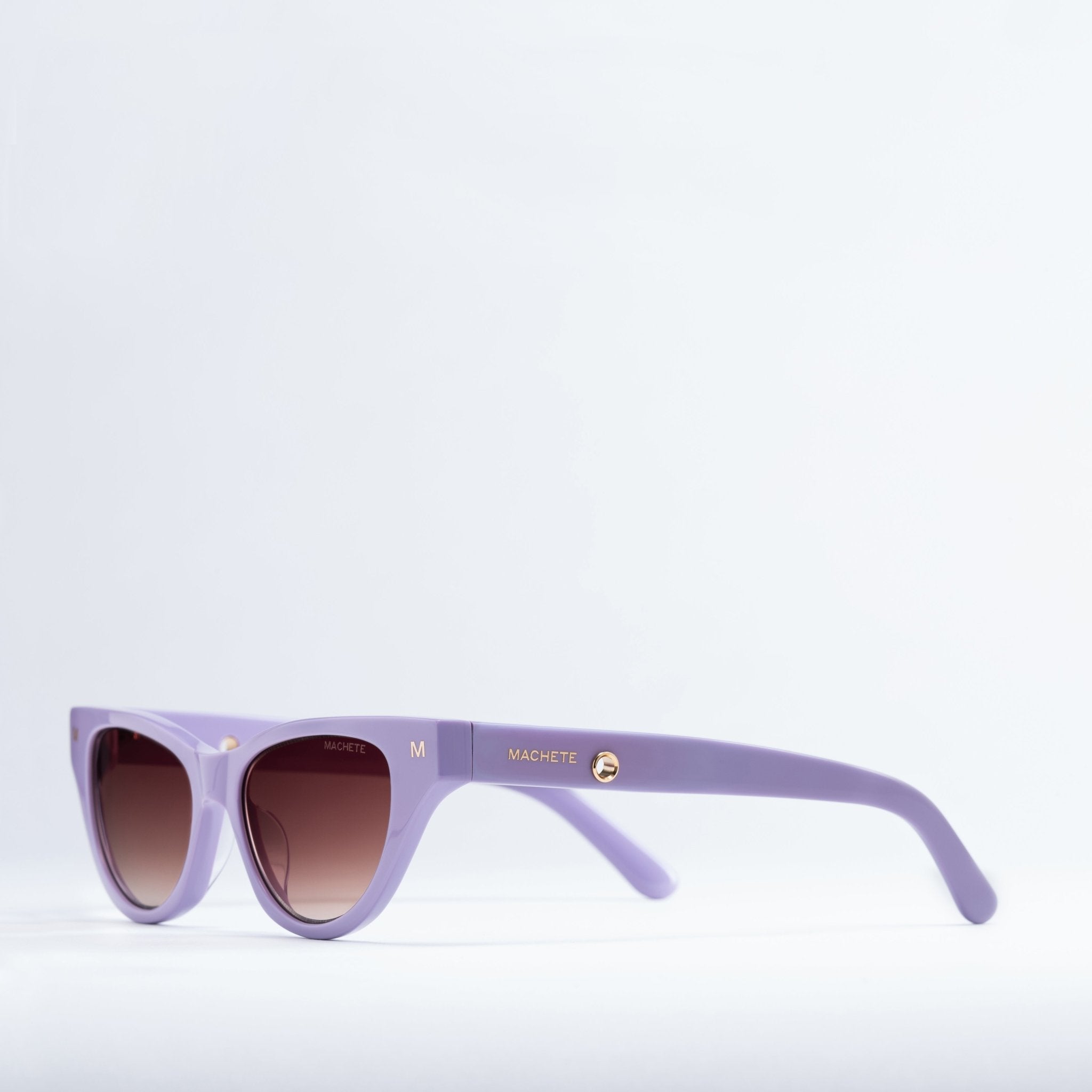 Bottega Veneta - Acetate Triangular Wrap Around Sunglasses - Violet -  Bottega Veneta Eyewear - Avvenice